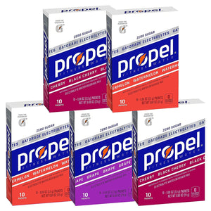 Propel Powder Packets, 3 Flavor Variety Pack, Electrolytes & Vitamins, No Sugar, Packaging May Vary, 088oz Pack of 5