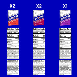 Propel Powder Packets, 3 Flavor Variety Pack, Electrolytes & Vitamins, No Sugar, Packaging May Vary, 088oz Pack of 5