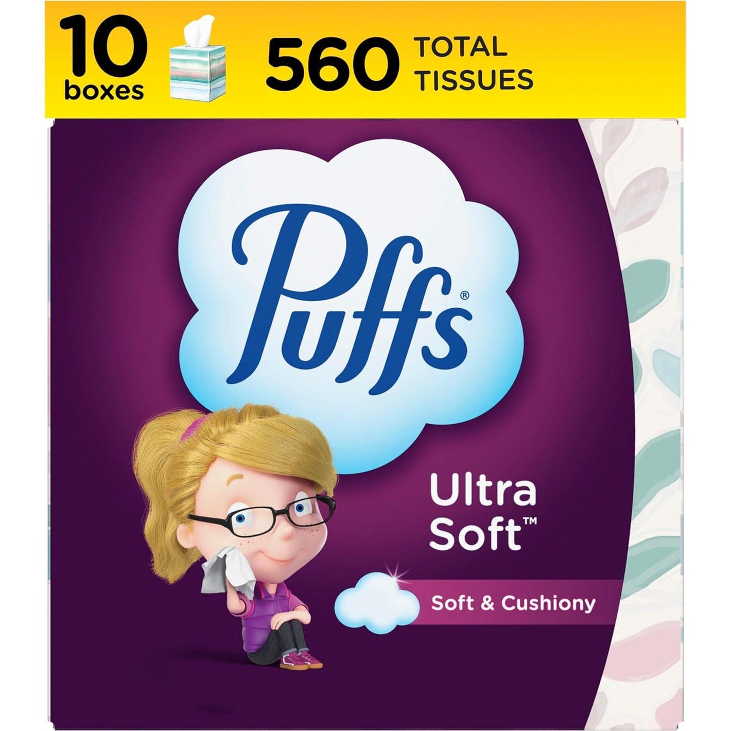 Puffs Ultra Soft Non-Lotion Tissues, 10 Cubes, 56 Tissues per Box
