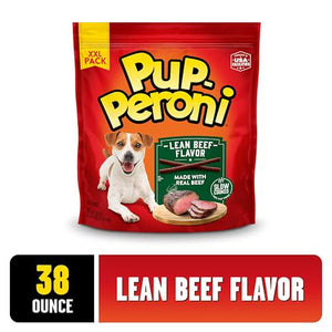 Pup-Peroni Dog Treats, Lean Beef Flavor, 38 oz Bag, Made with Real Beef, 90% Fat Free