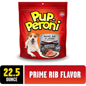 Pup Peroni Dog Treats Prime Rib Flavor 22.5 oz Made with Real Steak for Dogs