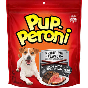 Pup Peroni Dog Treats Prime Rib Flavor 22.5 oz Made with Real Steak for Dogs