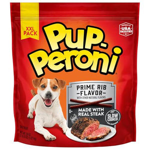 Pup-Peroni Dog Treats 38 oz Prime Rib Flavor Made with Real Steak Tender Chewy Snack for Dogs