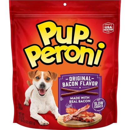 Pup Peroni Dog Treats Bacon Flavor Soft and Chewy Made with Real Bacon 22.5 oz Bag