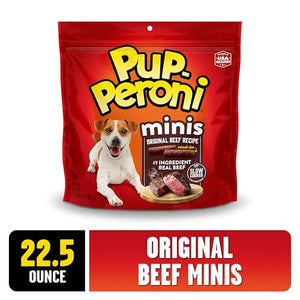 Pup Peroni Mini Dog Treats Original Beef Flavor 22.5 oz Bag Made with Real Meat