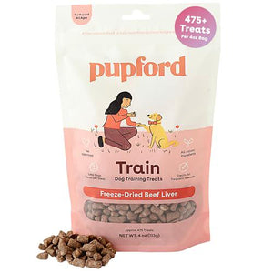 Pupford Freeze-Dried Beef Liver Dog Training Treats, 4 oz Bag, 475 Three-Ingredient Bites