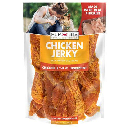Pur Luv Chicken Jerky Dog Treats, 32?oz Bag, 100% Real Chicken Breast Bites, High Protein & Grain Free