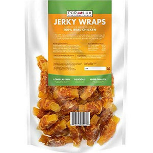 Pur Luv Chicken & Sweet Potato Jerky Wraps 16oz, Rawhide-Free Dog Treats, Long-Lasting High Protein Chews