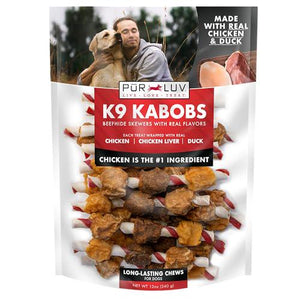 Pur Luv K9 Kabobs Dog Treats with Real Chicken and Duck 12 oz Bag