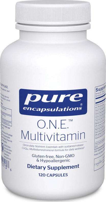 Pure Encapsulations Pure Encapsulations O.N.E. Multivitamin - Once Daily Multivitamin With Antioxidant Complex Metafolin, CoQ10, And Lutein To Support Vision, Cognitive Function, And Cellular Health* - 120 Capsules