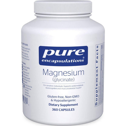 Pure Encapsulations Magnesium Glycinate Capsules 360 Ct Stress Relief Sleep Muscle and Heart Support