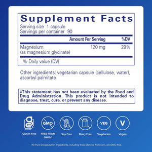 Pure Encapsulations Magnesium Glycinate 90 Capsules Supports Sleep Stress Nerve and Muscle Health