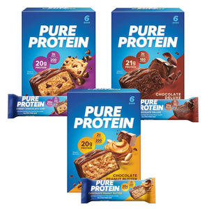 Pure Protein Bars, Chocolate Variety Pack, 18 Count, High-Protein, Low Sugar, Gluten-Free, Perfect Snack for Active Lifestyles
