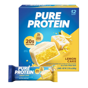 Pure Protein High-Protein Bars, Lemon Cake, Gluten-Free, 176oz, 12 Count, Packaging May Vary