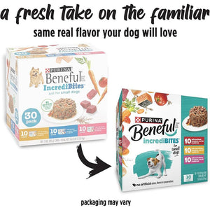 Purina Beneful IncrediBites Small Breed Wet Dog Food, Variety Pack of 30, Real Beef, Chicken & Salmon, 3 oz Cans