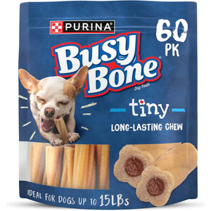 Purina Busy Bone Tiny Chew Treats for Toy Breed Dogs, 60 Count Pouch