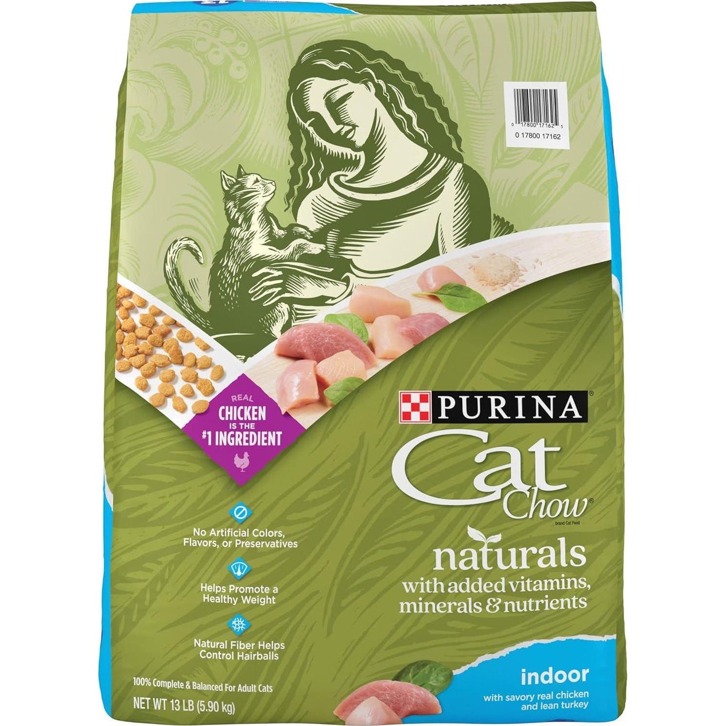 Purina Cat Chow Naturals Indoor Hairball and Weight Control Cat Food 13 lb Bag