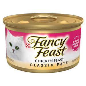 Fancy Feast Chicken Feast Pate Grain Free Wet Cat Food 24 Cans 3 oz Classic Nutrition