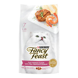 Purina Fancy Feast Filet Mignon Flavor Dry Cat Food with Seafood and Shrimp 7 lb Bag