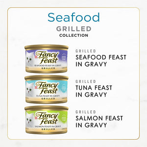 Purina Fancy Feast Grilled Seafood Collection Wet Cat Food 24 Pack 3 oz Cans