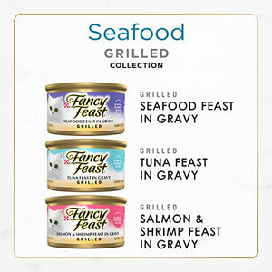 Fancy Feast Grilled Seafood Wet Cat Food Variety Pack 3 oz Cans Pack of 30