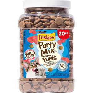 Purina Friskies Party Mix Natural Cat Treats Tuna Flavor with Nutrients 20 oz