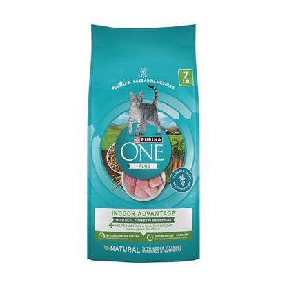 Purina One Indoor Advantage Cat Food Dry Weight Control Low Fat Chicken Formula 7 lb Bag