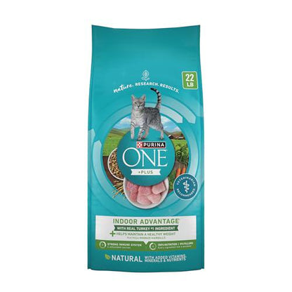 Purina ONE Indoor Advantage Low Fat Dry Cat Food Plus Weight Control 22 lb Bag
