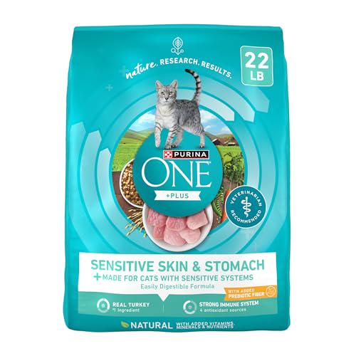 Purina One Dry Cat Food Sensitive Skin and Stomach Formula 22 lb Natural Adult Cat Food