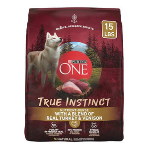 Purina ONE True Instinct Dry Dog Food, Real Turkey & Venison Blend, 15 lb Bag