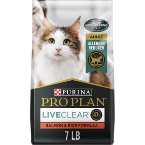 Purina Pro Plan LiveClear Cat Food Salmon and Rice 7 lb Allergen Reducing High Protein Formula