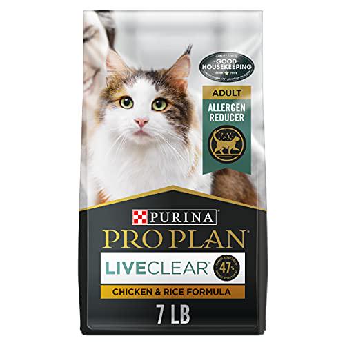Purina Pro Plan LiveClear Cat Food 7 lb Allergen Reducing Chicken and Rice High Protein Dry Formula