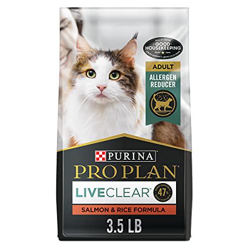Purina Pro Plan LiveClear Cat Food Salmon and Rice Formula 3.5 lb Bag High Protein Allergen Reducing