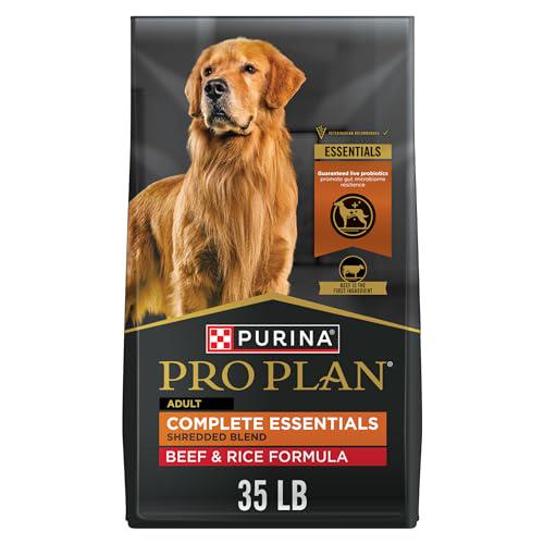 Purina Pro Plan Dog Food Shredded Blend Beef & Rice with Probiotics 35 lb Bag