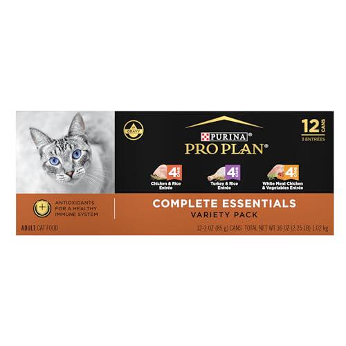 Purina Pro Plan Wet Cat Food Variety Pack, 24 Cans x 3 oz, Chicken & Turkey in Gravy, High Protein