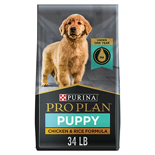 Purina Pro Plan puppy food 34 lb bag high protein dry dog food chicken and rice formula for growth and development
