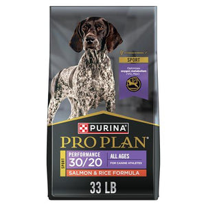 Purina Pro Plan Sport High Protein Dog Food 30 20 Salmon and Rice Dry Formula 33 lb Bag