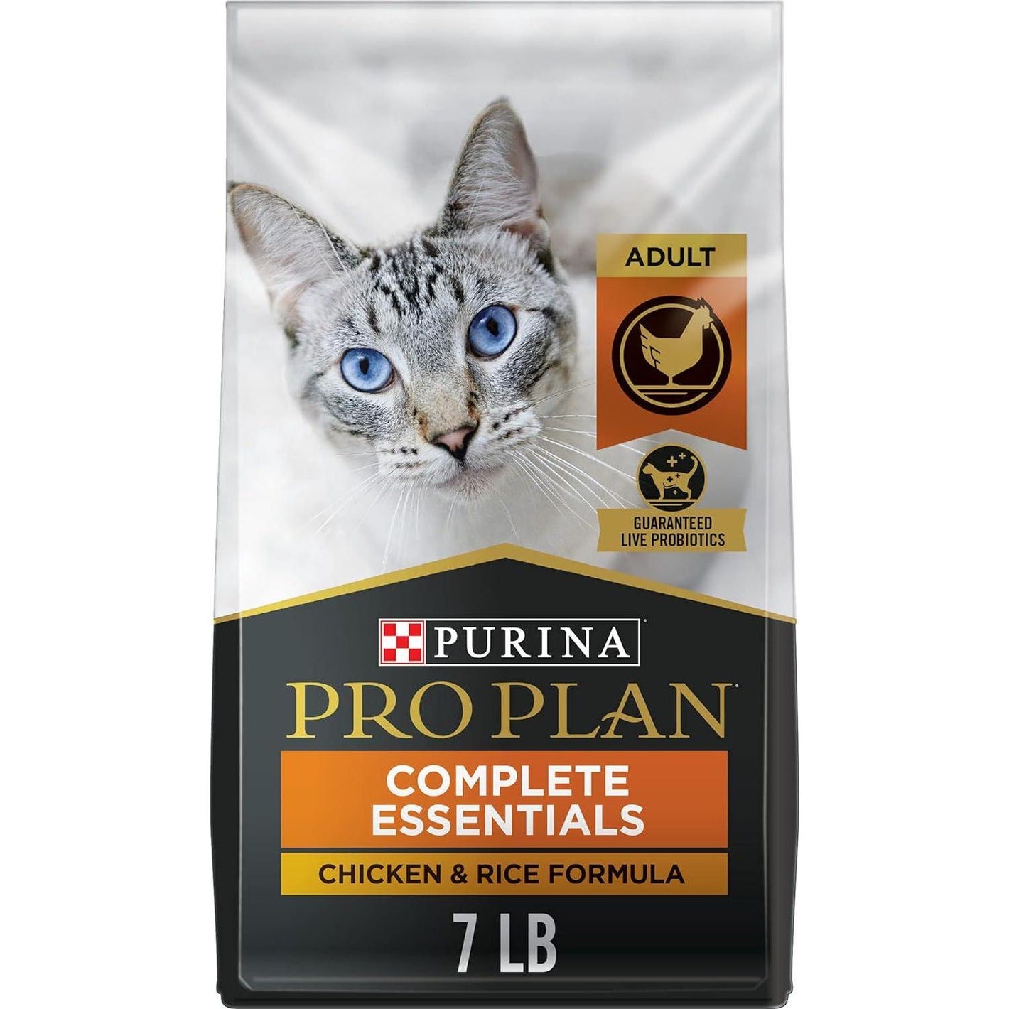 Purina Pro Plan High Protein Cat Food, Chicken & Rice, 7?lb Bag, With Probiotics, Adult Dry Nutrition