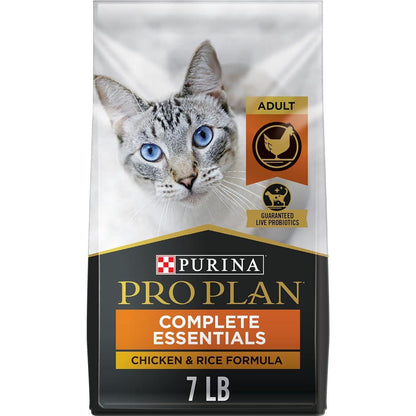 Purina Pro Plan High Protein Cat Food, Chicken & Rice, 7?lb Bag, With Probiotics, Adult Dry Nutrition