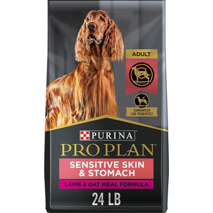 Purina Pro Plan Dog Food Sensitive Skin Stomach Lamb & Oatmeal Formula 24 lb Bag