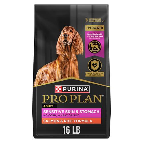 Purina Pro Plan Dog Food Sensitive Skin and Stomach Adult Dry Salmon and Rice Formula 16 lb Bag Digestive Health Support