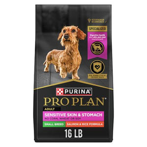 Purina Pro Plan Sensitive Skin and Stomach Small Breed Dry Dog Food Salmon and Rice 16 lb Bag
