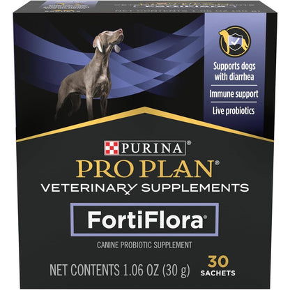 Purina FortiFlora Probiotic Supplement for Dogs, 30 Ct Box, Veterinary Digestive Support