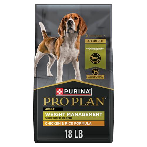 Purina Pro Plan Weight Management Dog Food Chicken and Rice Formula Shredded Blend 34 lb Bag