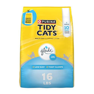 Purina Tidy Cats Clumping Litter 16 lb Bag Glade Clear Springs Scent Multi Cat Litter with Odor Control