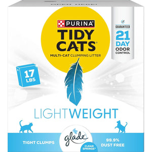 Purina Tidy Cats Low Dust Clumping Cat Litter, Glade Clear Springs, Lightweight, 17 lb Box