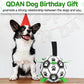 Qdan Dog Soccer Ball Toy 6 Inch Interactive Tug Toy with Straps Water Toy Birthday Gift for Small Medium Dogs