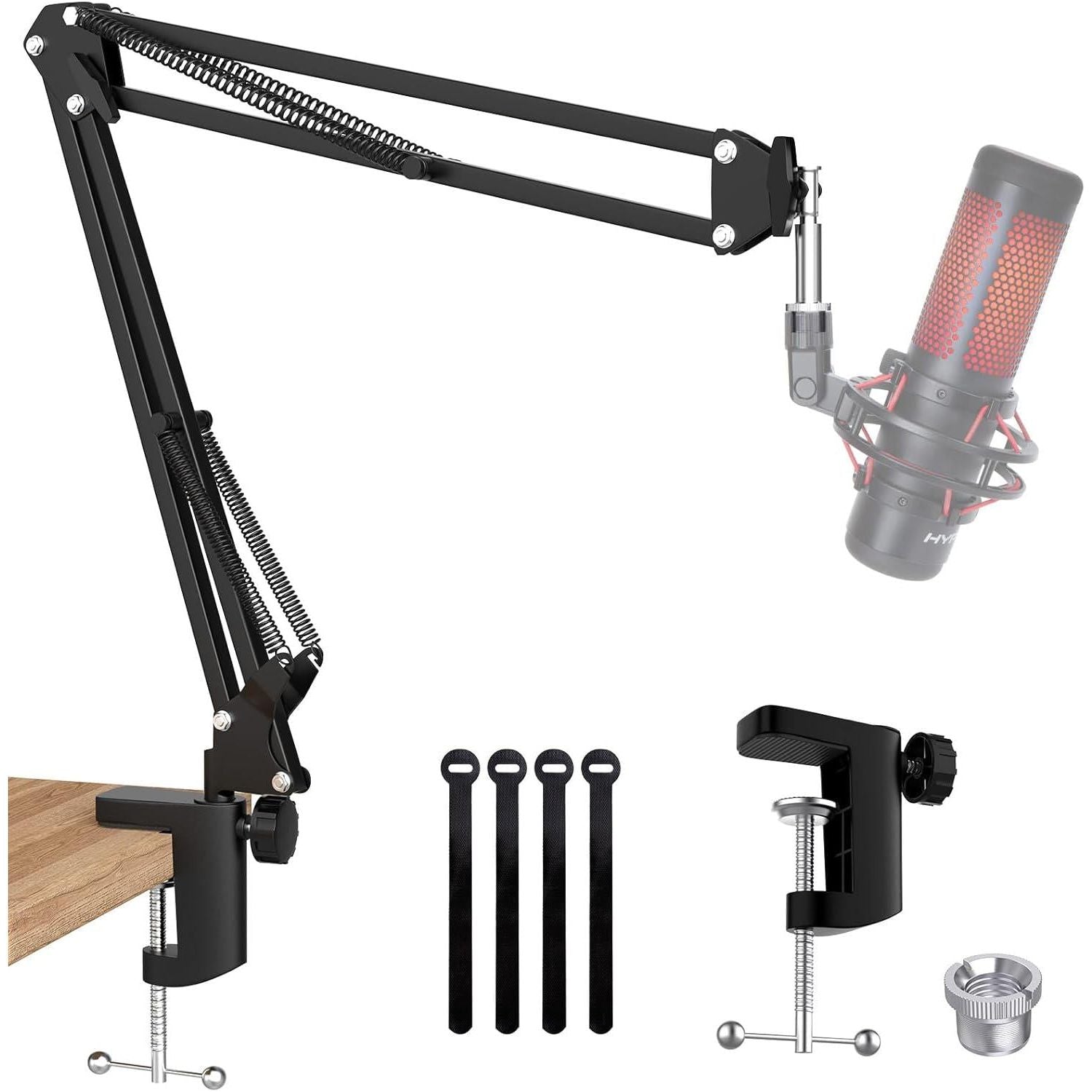 QuadCast Boom Arm, Mic Arm Microphone Arm For HyperX QuadCast SoloCast Blue Yeti Fifine AM8 And Most Mic, Mic Stand Desk With 3/8 To 5/8 Adapter By SUNMON,