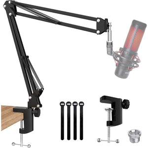 QuadCast Boom Arm, Mic Arm Microphone Arm For HyperX QuadCast SoloCast Blue Yeti Fifine AM8 And Most Mic, Mic Stand Desk With 3/8 To 5/8 Adapter By SUNMON,