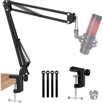 QuadCast Boom Arm, Mic Arm Microphone Arm For HyperX QuadCast SoloCast Blue Yeti Fifine AM8 And Most Mic, Mic Stand Desk With 3/8 To 5/8 Adapter By SUNMON,